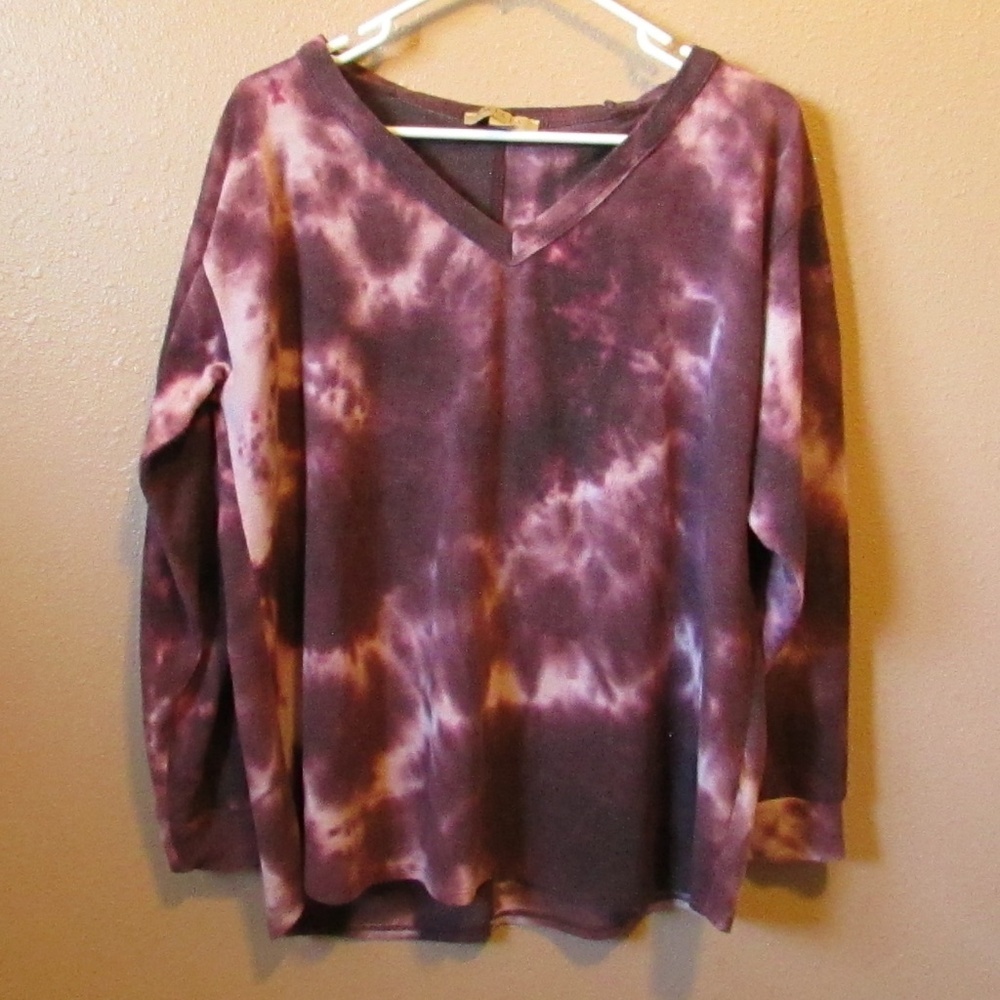 Misia Purple Tie-Dye Long Sleeve Top